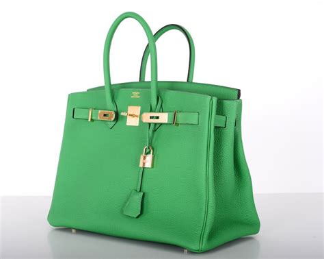 new color hermes birkin bag 35cm bambou green gold hardware